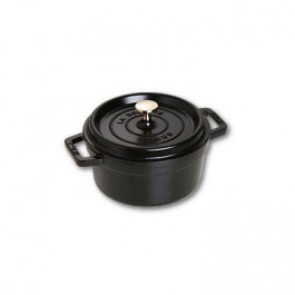 Staub 20 Cm Matt Black Round Cocotte - Cast Iron Dutch Oven With Self-Basting Spikes & Nickel Knob - View #2