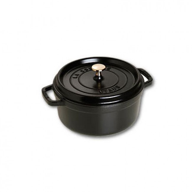 Round cast iron cocotte 9.4" / 24 cm - black