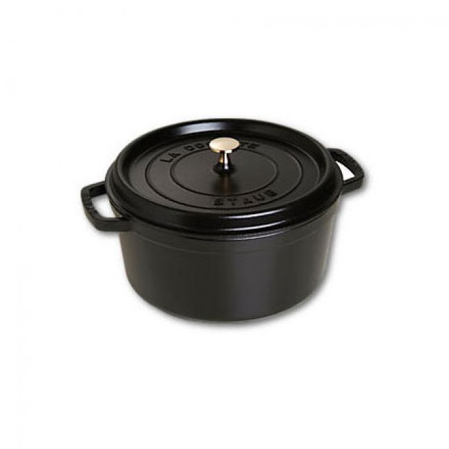 Round cast iron cocotte 10" / 26 cm - black
