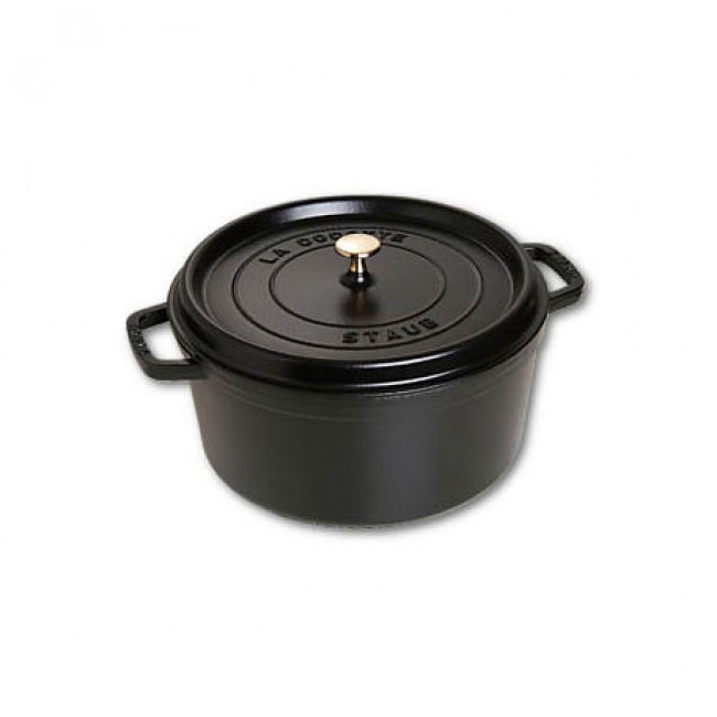 Round cast iron cocotte 12" / 30 cm - black