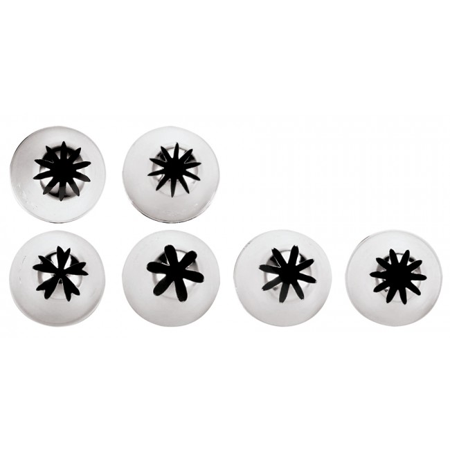 Lot de 6 douilles pâtissières "Fleurs" - Inox
