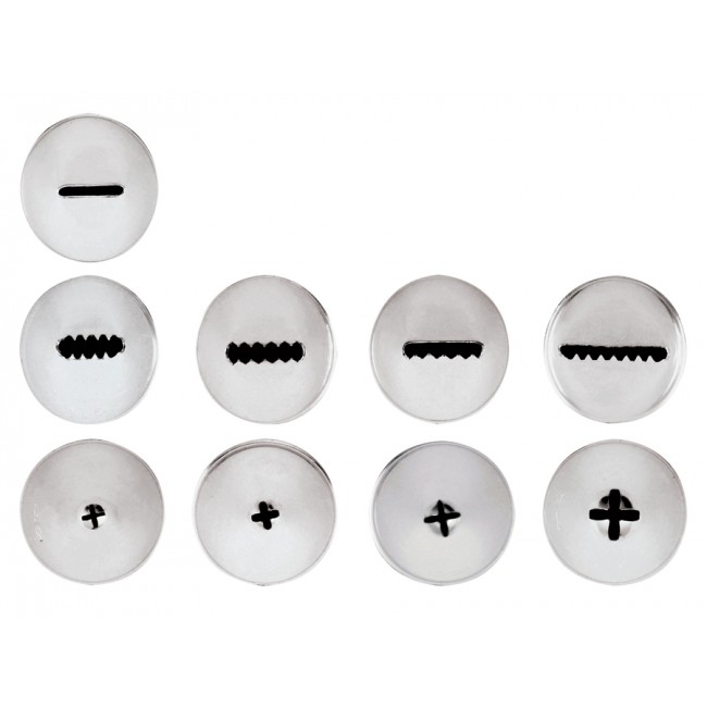Batch of 9  piping tips - Inox - Paderno 