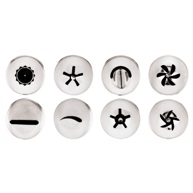 Lot de 8 douilles pâtissières - Inox - Paderno
