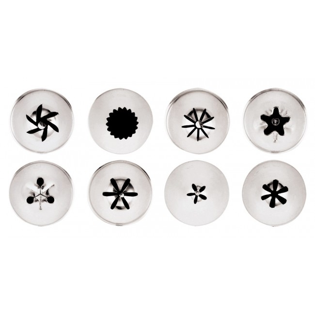 Lot de 8 douilles pâtissières - Inox - Paderno