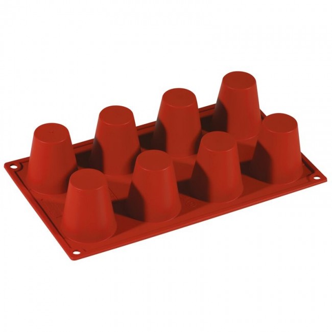 Flexible silicone mold - 8 italian babàs - Flexipad - Paderno