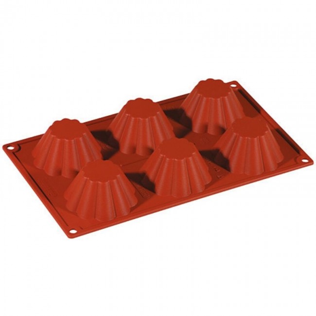 Moule flexible en silicone - 6 cannelés - Flexipad - Paderno