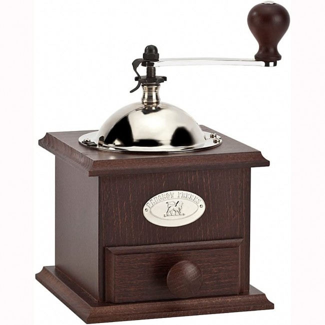 Manual coffee grinder - chocolate wood 21cm/8.3" - Nostalgie - Peugeot