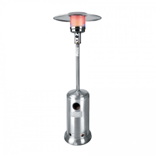Parasol chauffant professionnel inox - chauffage gaz - 14 Kw - Chauffage terrasse gaz - Lacor