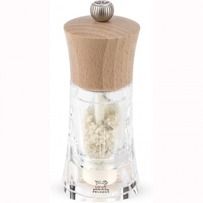 Acrylic & beechwood wet salt mill 14cm/5.5" - Oléron - Peugeot
