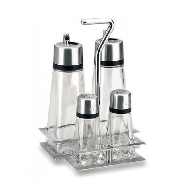 Ménagère 4 pièces sel, poivre, huile et vinaigre - Hiperlux - Lacor