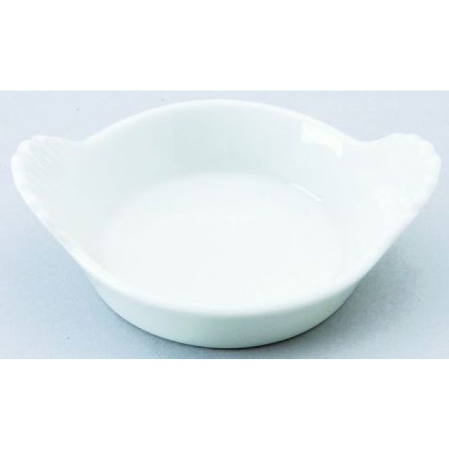 Round white porcelain dish 6.1 in / 15.5 cm