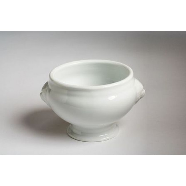 Soupière blanche tête de lion 45cl en porcelaine