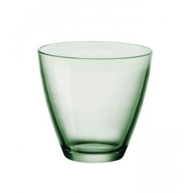 Verre à eau empilable Vert - forme basse 26cl - Lot de 6 - Bormioli Rocco