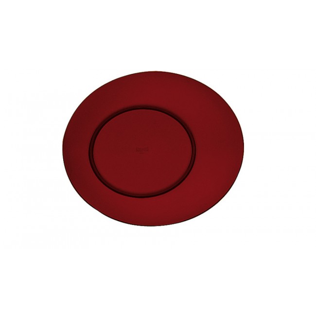 Assiette plate grenat Ø27cm en polycarbonate - Lot de 6