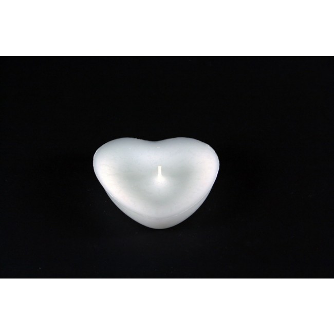 Bougie cœur blanche  - Lot de 3 en paraffine