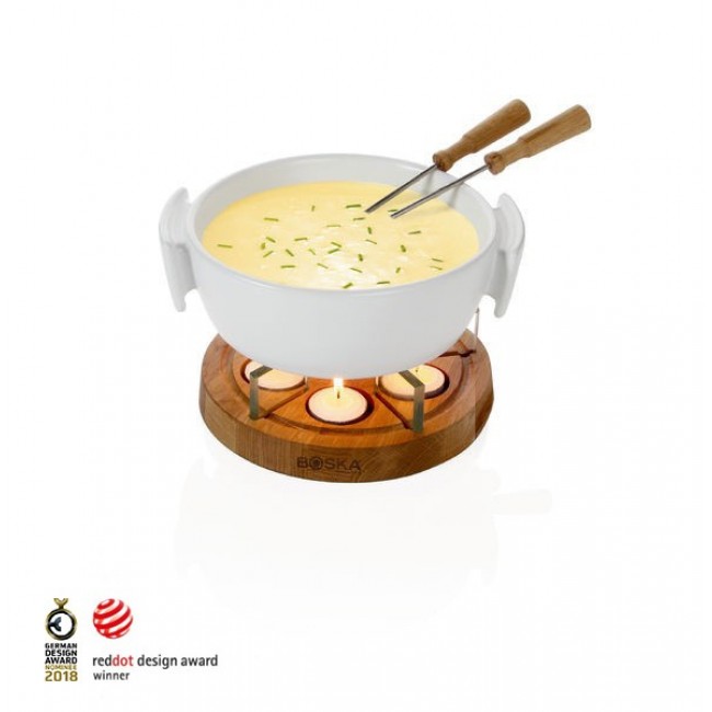 Fondue white ceramic set black 33,8oz/1L - Twinkle - Pro - Boska