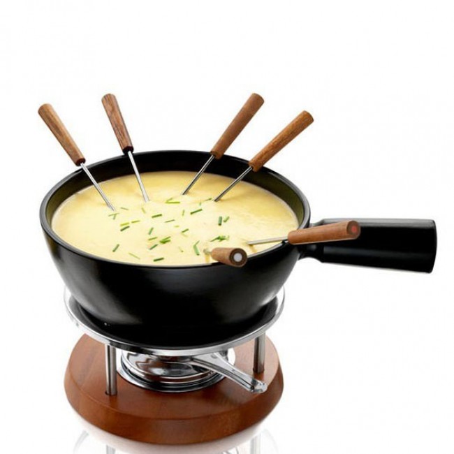 Fondue set black ceramic 33,8oz/1L - Life - Boska