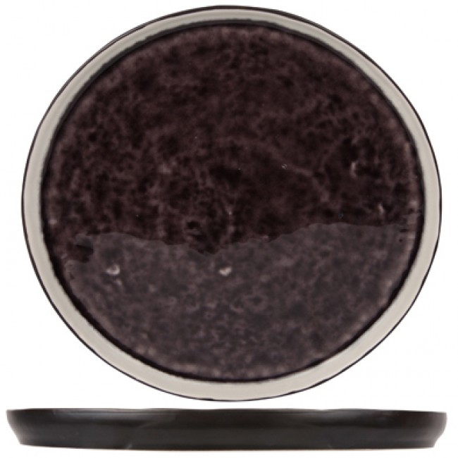 Dessert plate black and purple 8" / 22cm - Laguna Viola - Cosy & Trendy