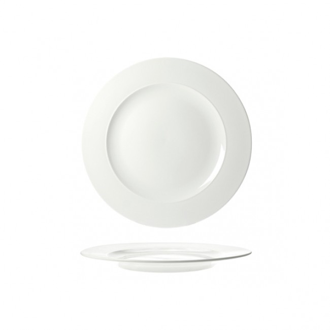 Round dessert plate 9x1" / 22.7x1.9cm white - Rings - Cosy & Trendy