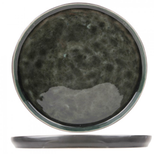 Dessert plate black and green 8" / 21cm - Laguna Verde - Cosy & Trendy