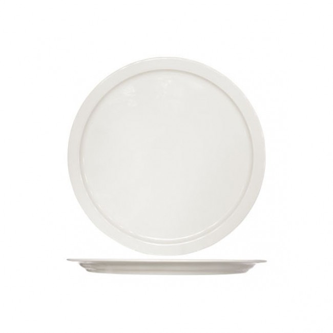 Round white cream pizza plate 32 cm height 2 cm high quality porcelain - Set of 6 - Buffet - Cosy & Trendy