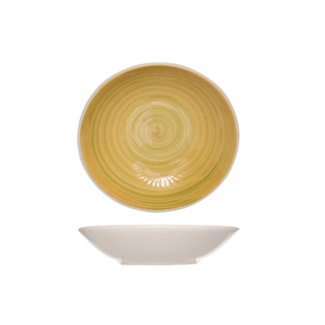 Sandstone round deep plate 8" / 21cm beige and yellow - Set of 6 - Turbolino - Cosy & Trendy