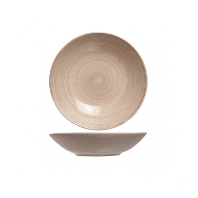 Sandstone round deep plate 8" / 21cm beige and brown - Set of 6 - Turbolino - Cosy & Trendy