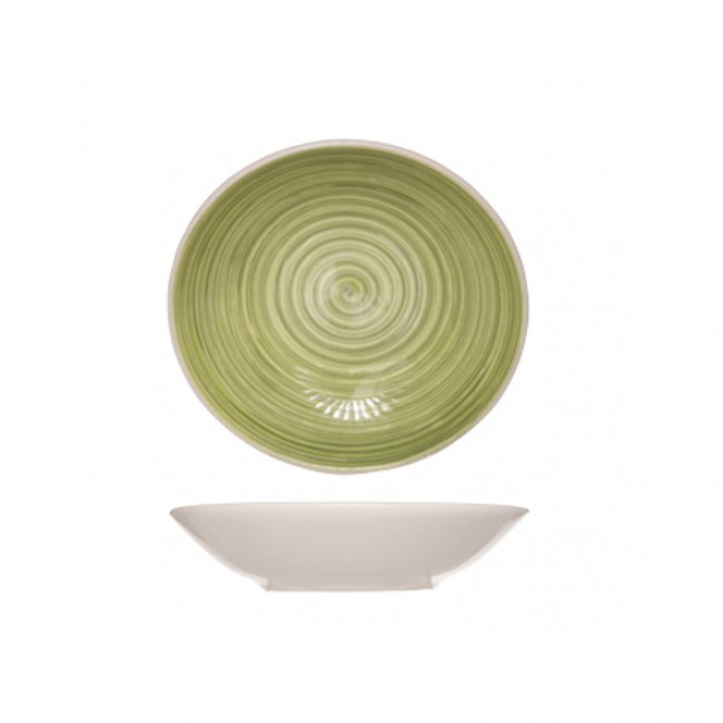 Sandstone round deep plate 8" / 21cm green - Set of 6 - Turbolino - Cosy & Trendy