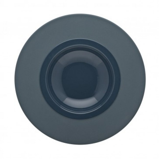Sandstone gourmet round hollow plate 9" / 23cm blue - singly sold - Bahia - Guy Degrenne