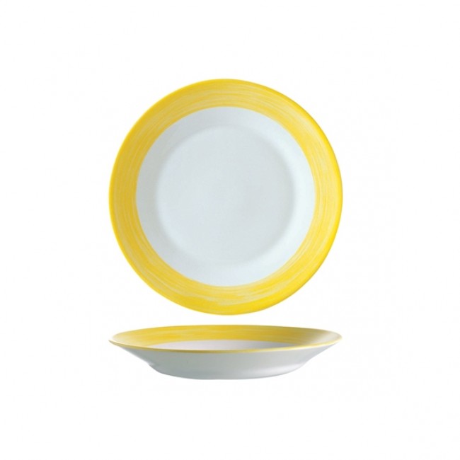Soup plate yellow and white 23cm/9" - Arcoroc