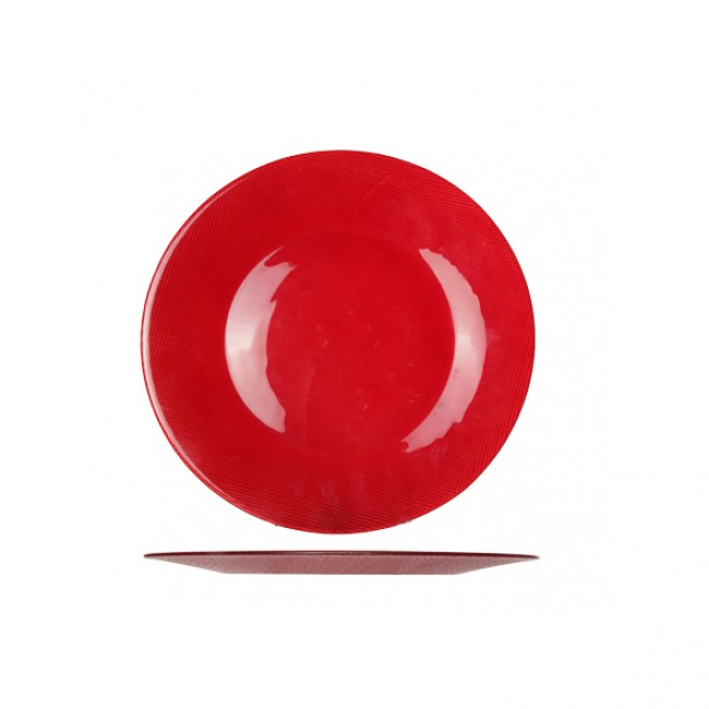 Large round presentation plate 12" / 31cm red - Set of 12 - Inca - Bormioli Rocco