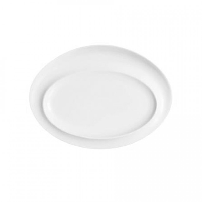 Porcelain oval plate 9.4 x 6.3 in / 24 x 16 cm white