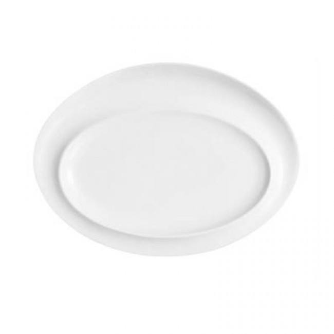 Porcelain oval plate 11 x 8.3 in / 28 x 21 cm white