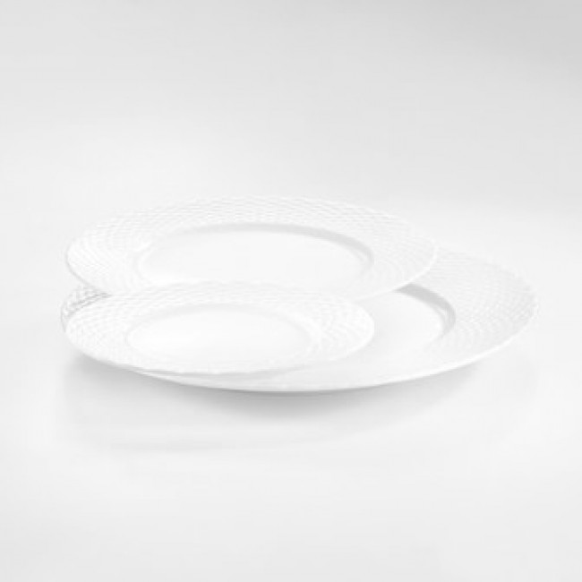 Porcelain dinner plate 9" / 22cm white - Set of 6 - Basket - Pillivuyt