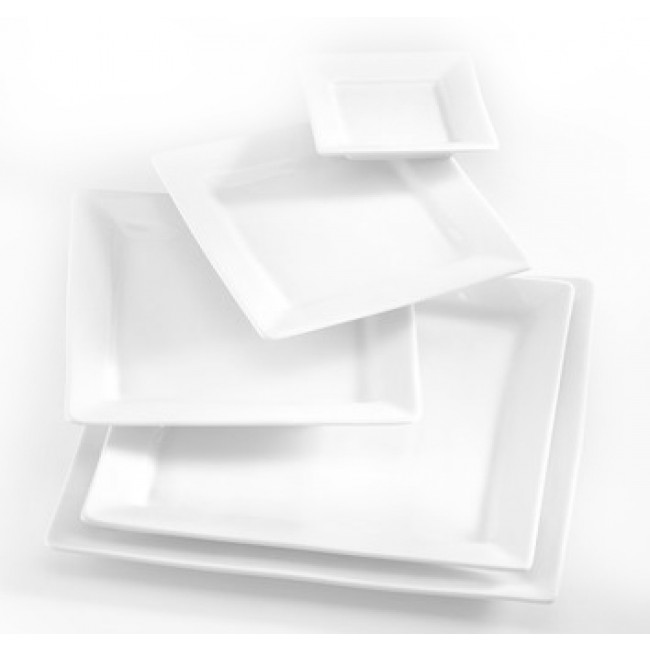 Square porcelain plate 11" / 29cm x 11" / 29cm white - Quartet - Pillivuyt
