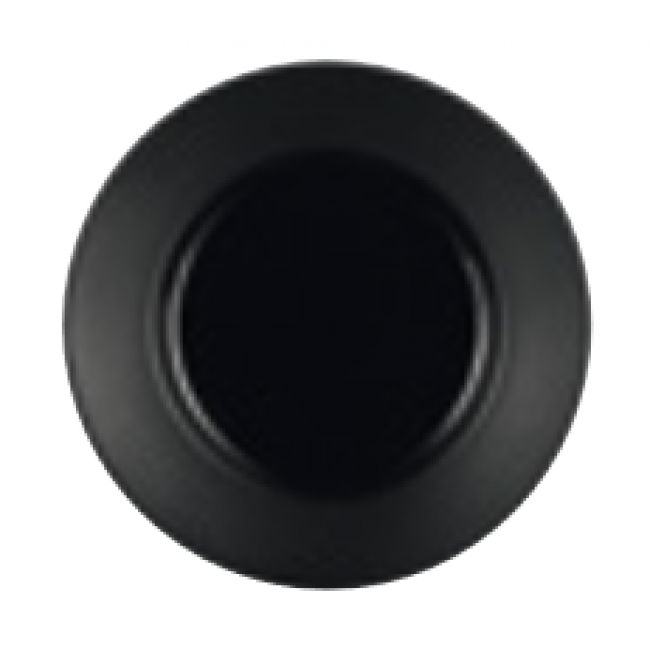 Black porcelain plate 11.2 in / 28,5 cm