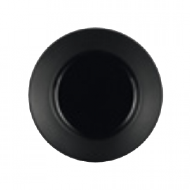 Black porcelain plate 6.9 in / 17,5 cm