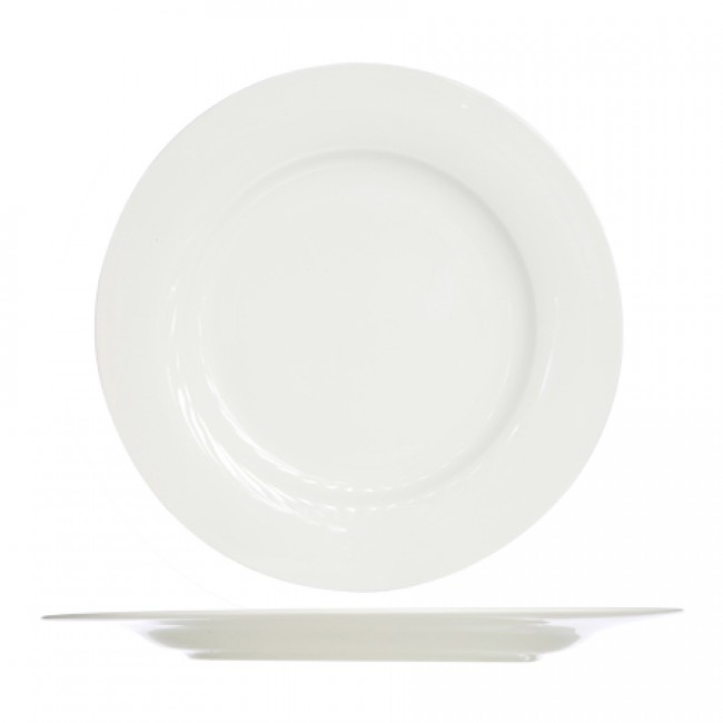 Round flat porcelain plate white 9" / 23cm - Castello - Cosy & Trendy