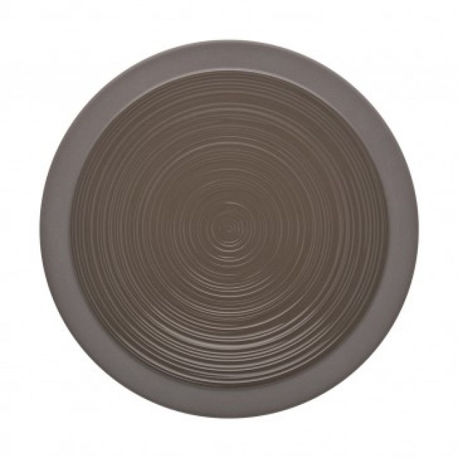 Sandstone round flat plate 11,4" / 29cm basalt - singly sold - Bahia - Guy Degrenne