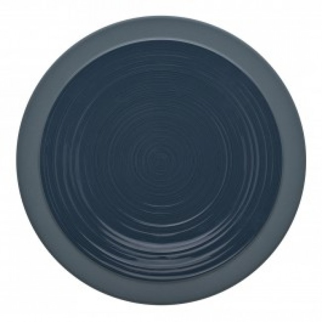 Sandstone round plate 10" / 26cm blue - singly sold - Bahia - Guy Degrenne