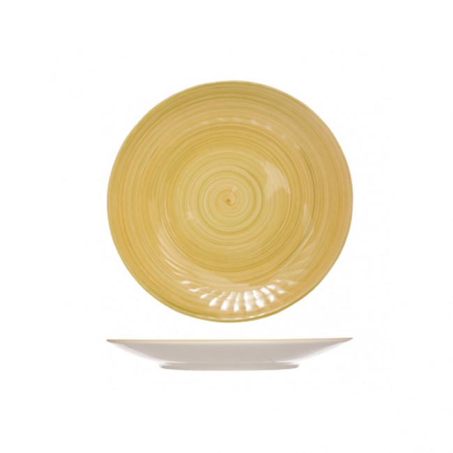 Sandstone round flat plate beige and yellow 11" / 27cm - Set of 6 - Turbolino - Cosy & Trendy