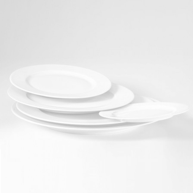 Round flat porcelain plate 10" / 26cm white - Valencay - Pillivuyt