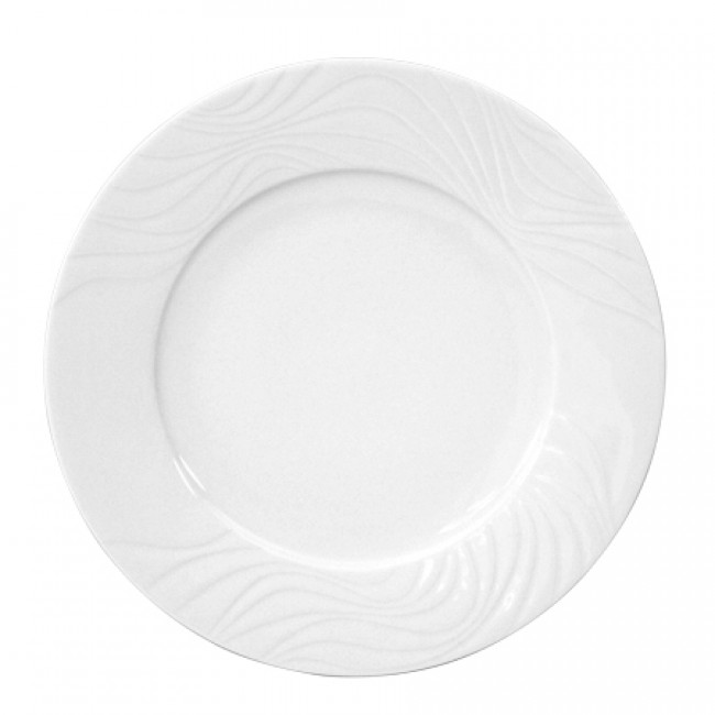 Flat round plate white 9" / 24cm - Waves - Spal