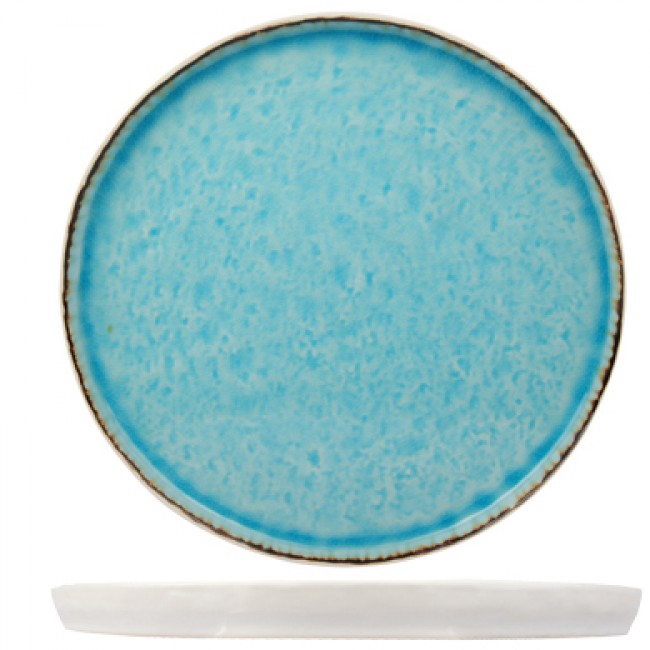 Round plate white and blue laguna 10" / 27cm - Laguna Azzuro - Cosy & Trendy