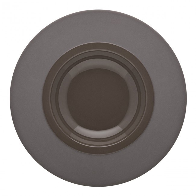 Sandstone round pasta plate 10" / 26cm dark grey - singly sold - Bahia - Guy Degrenne