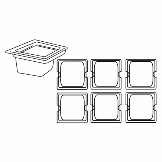 Polycarbonate gastronorm container GN 1/6 17.6 x 16.2 x 15cm / 7x6x6" - AZ Boutique
