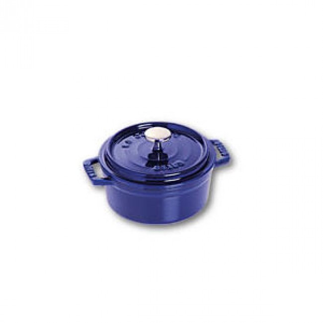 Round cast iron cocotte 4" / 10 cm - intense blue