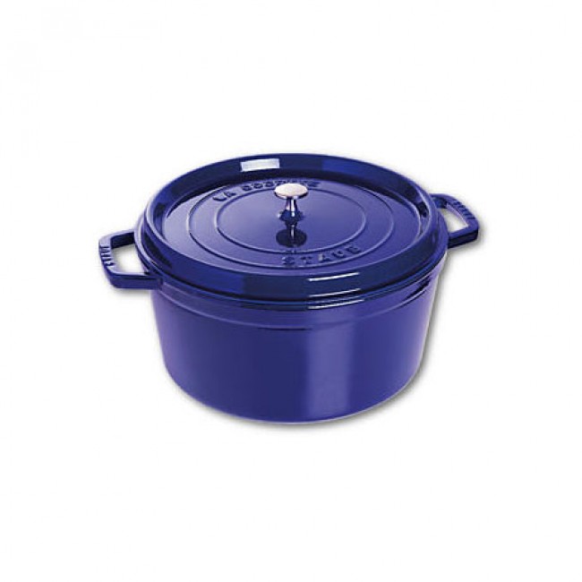 Round cast iron cocotte 12" / 30 cm - intense blue