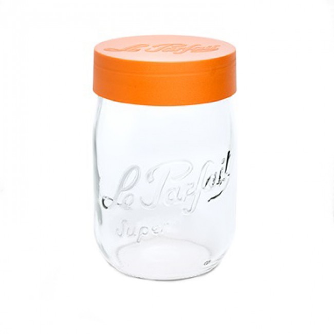 Glass screw top jar 68oz / 2L with 4" / 100mm lid - familia miss - le parfait