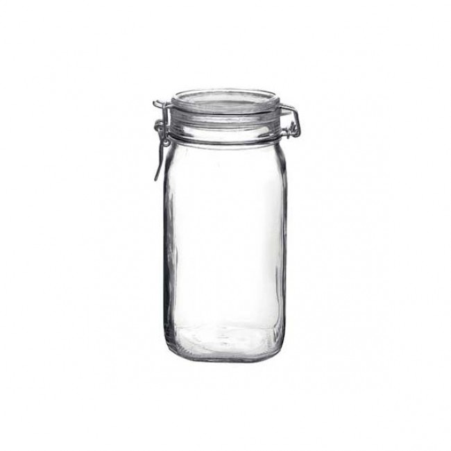 Square clear canning jar 1.5 L - Fido - Bormioli Rocco